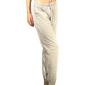 Beige Drawstring Jogger Pants